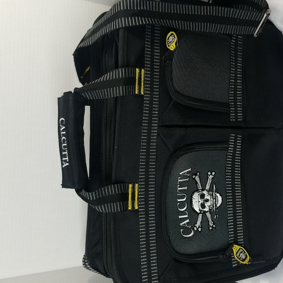 CALCUTTA BRIEFCASE/TRAVEL BAG LABTOP BAG IN BLACK CANVAS - Picture 2 of 8